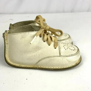 VTG Penney's Baby Shoes Sz 4D 70's Split Leather White BOXED